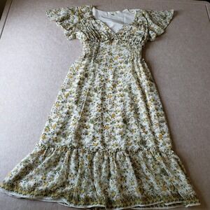 Max Studio Sheer‎ Babydoll Dress Sz XS Ditsy Floral Cottagecore Fairy Milkmaid